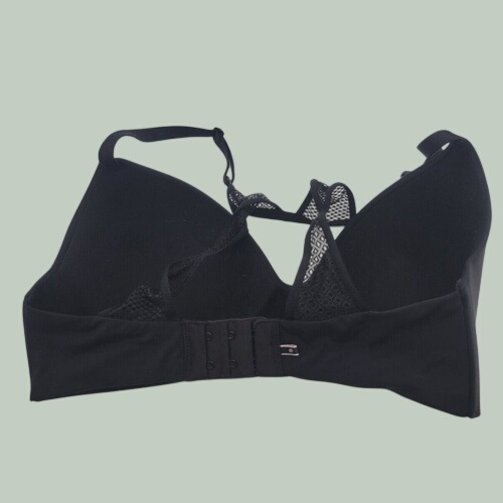 Victoria's Secret T-Shirt Bra Lightly Lined Wireless Mesh Racerback Black 32DD